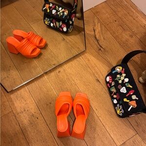 Orange Wedge Sandals